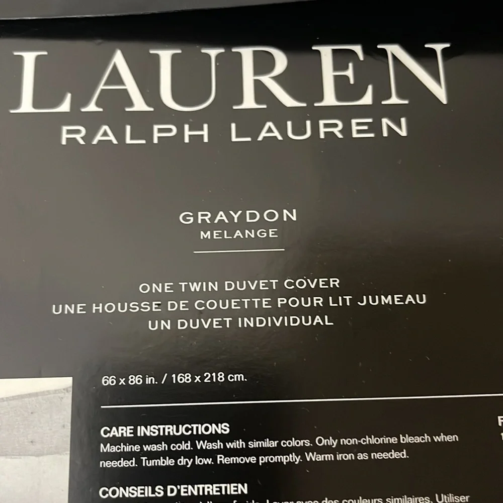 Lauren Graydon Melange Chambray Twin Duvet Cover and Quilted Euro Sham Bundle